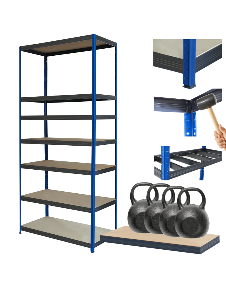 Regały Magazynowe - Regał metalowy magazynowy stojak HELIOS 270x100x35cm 7Px400kg SOLIDNY NIEB - product b2b.wamar.biz 1