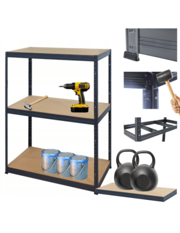 Magazynowe regały metalowe - Regał metalowy PREMIUM HELIOS 90x75x30cm 3Px275kg - produkt 1