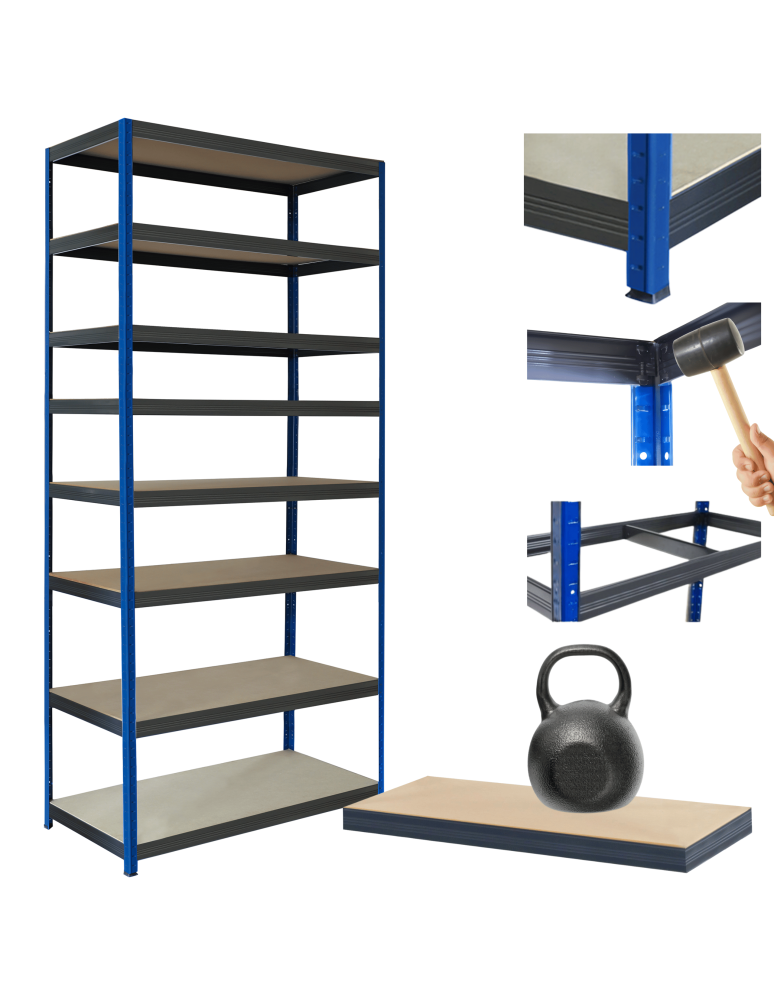 Regały Magazynowe - Regał metalowy magazynowy stojak HELIOS 270x110x35cm 8Px175kg SOLIDNY NIEB - product b2b.wamar.biz 1