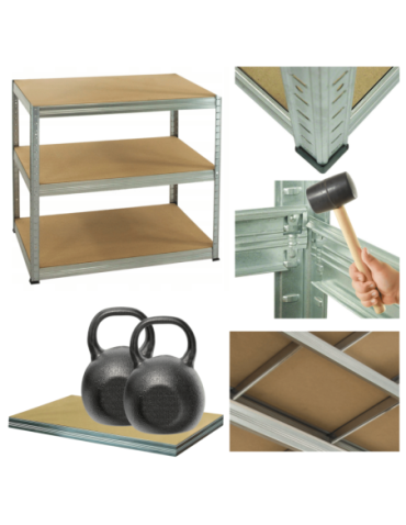 Magazynowe regały metalowe - Regał metalowy ocynk HELIOS 90x75x40cm 3Px275kg - product 1
