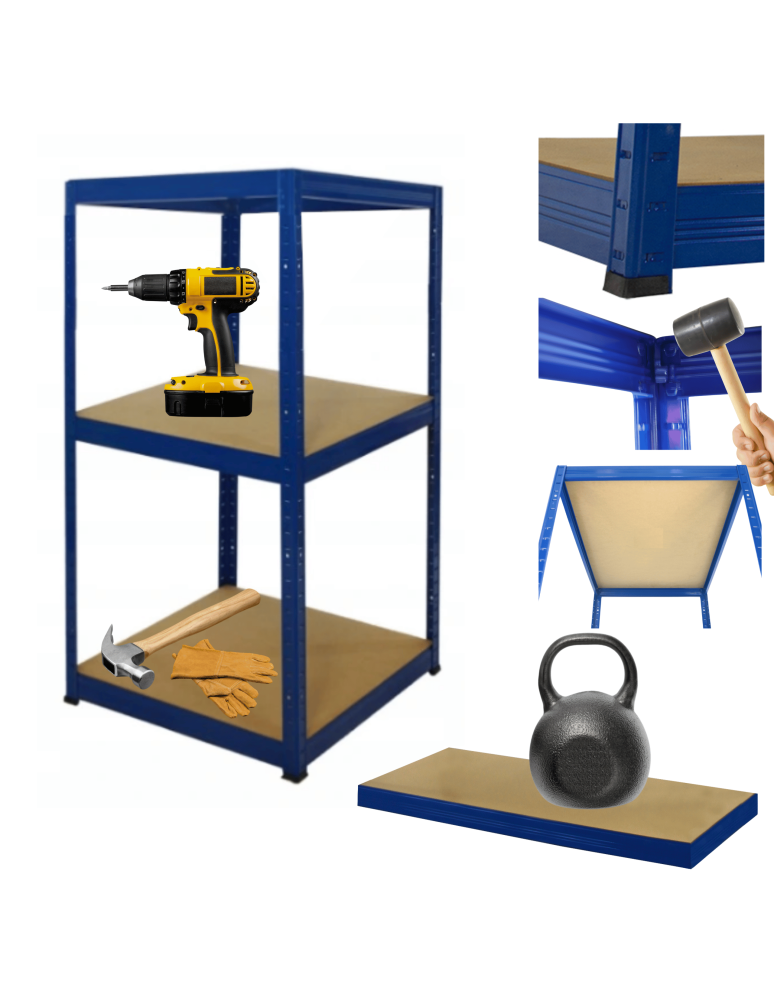 Magazynowe regały metalowe - Regał metalowy HELIOS 90x60x60cm 3Px175kg - product b2b.wamar.biz 1