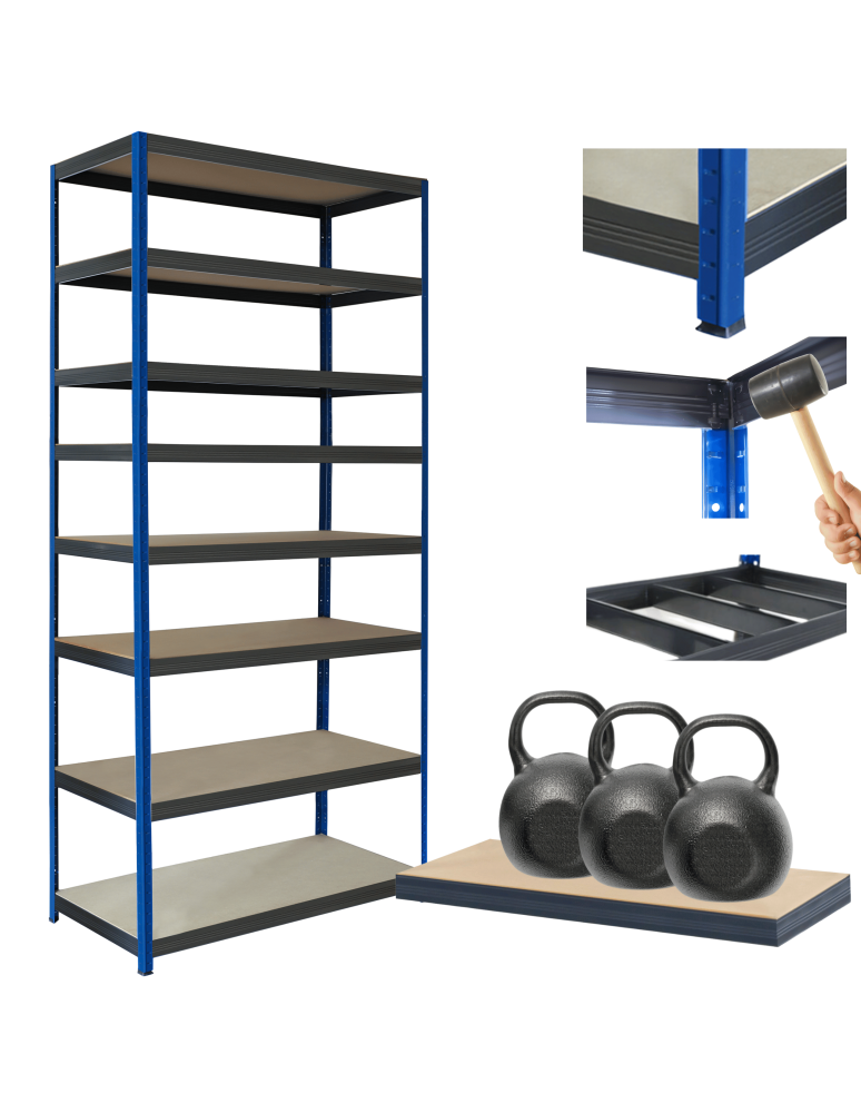 Regały Magazynowe - Regał metalowy magazynowy stojak HELIOS 270x120x50cm 8Px350kg SOLIDNY NIEB - product b2b.wamar.biz 1