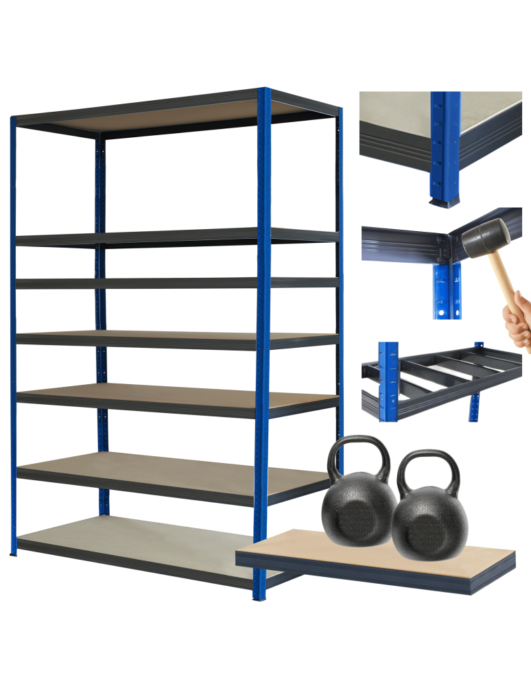 Regały Magazynowe - Regał metalowy magazynowy stojak HELIOS 270x150x50cm 7Px275kg SZEROKI MOCNY - produkt b2b.wamar.biz 1