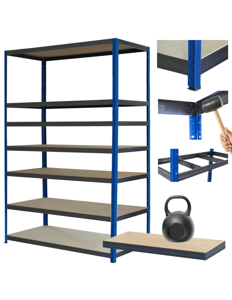 Regały Magazynowe - Regał metalowy magazynowy stojak HELIOS 270x180x35cm 7Px175kg SZEROKI MOCNY - product b2b.wamar.biz 1