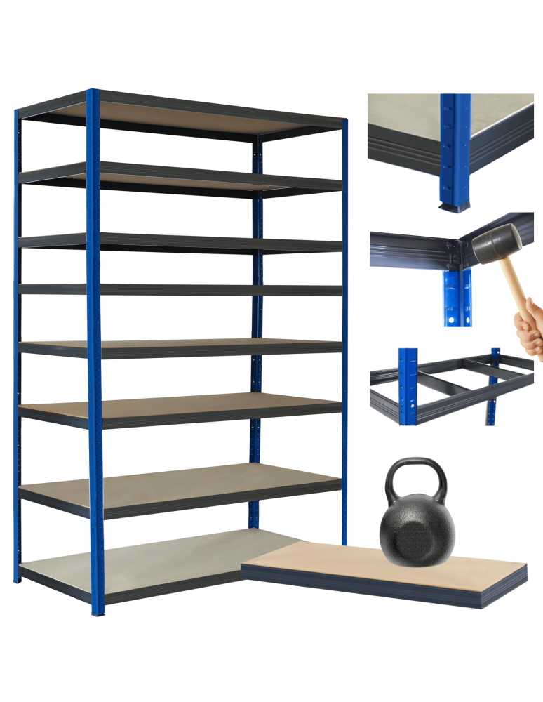 Regały Magazynowe - Regał metalowy magazynowy stojak HELIOS 270x180x35cm 8Px175kg SZEROKI MOCNY - product b2b.wamar.biz 1