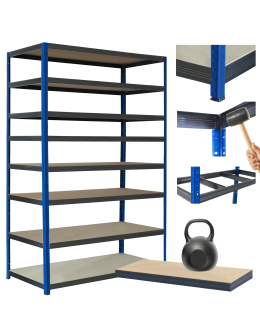 Regał metalowy magazynowy stojak HELIOS 270x180x35cm 8Px175kg SZEROKI MOCNY