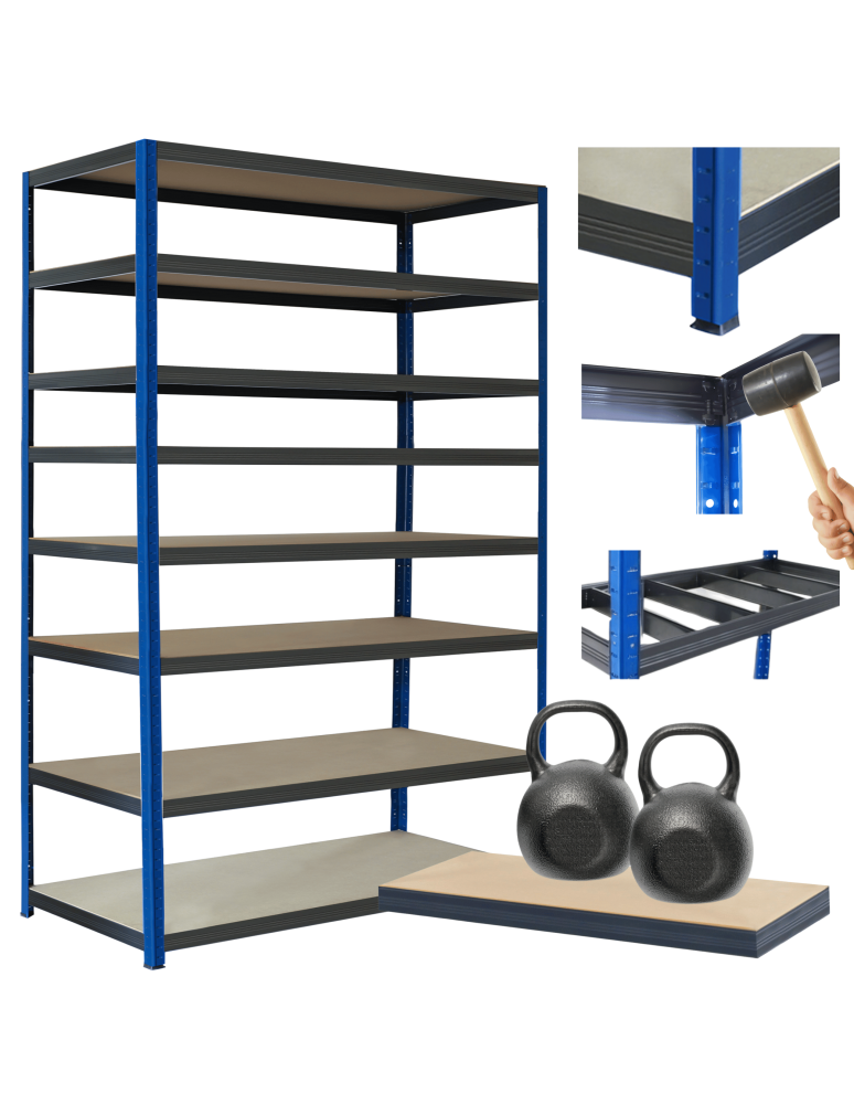 Regały Magazynowe - Regał metalowy magazynowy stojak HELIOS 270x180x35cm 8Px275kg SZEROKI MOCNY - product b2b.wamar.biz 1