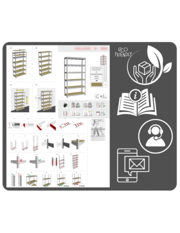 Magazynowe regały metalowe - Regał metalowy PREMIUM HELIOS 90x90x35cm 3Px350kg - product 15