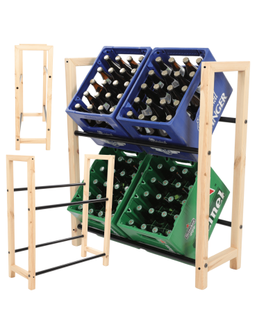 Regał na skrzynki na napoje piwo stojak na transportery METALOWE DRĄŻKI EKO