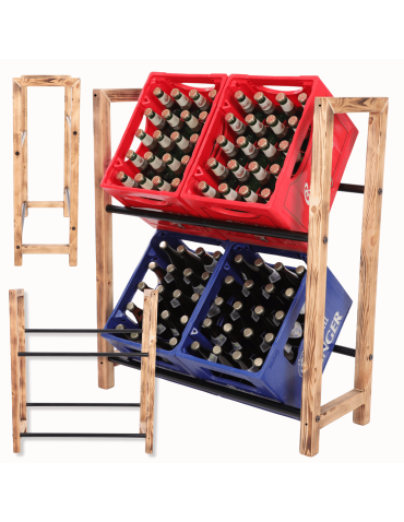 Regał na skrzynki na napoje piwo stojak na transportery METALOWE DRĄŻKI EKO