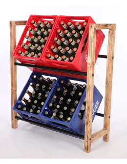 Regał na skrzynki na napoje piwo stojak na transportery METALOWE DRĄŻKI EKO - product 2