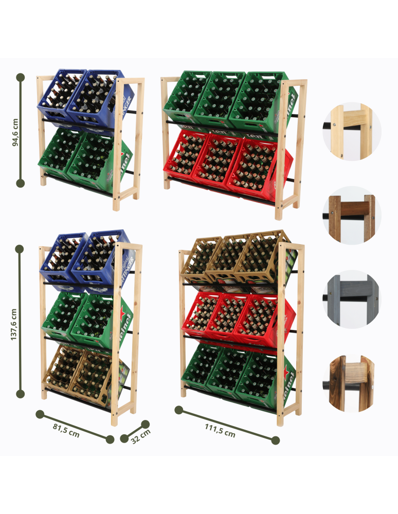 Stojaki na skrzynki - Regał na skrzynki na napoje piwo stojak na transportery METALOWE DRĄŻKI EKO - product b2b.wamar.biz 7