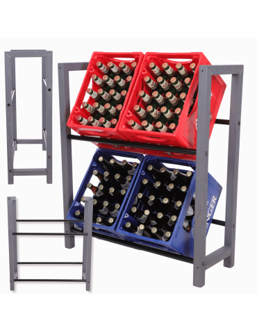 Regał na skrzynki na napoje piwo stojak na transportery METALOWE DRĄŻKI EKO