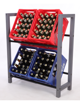 Regał na skrzynki na napoje piwo stojak na transportery METALOWE DRĄŻKI EKO - produkt 2