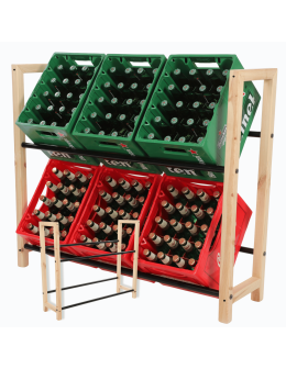 Regał na skrzynki na napoje piwo stojak na transportery METALOWE DRĄŻKI EKO