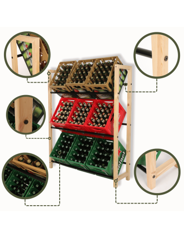 Stojaki na skrzynki - Regał na skrzynki na napoje piwo stojak na transportery METALOWE DRĄŻKI EKO - product 5