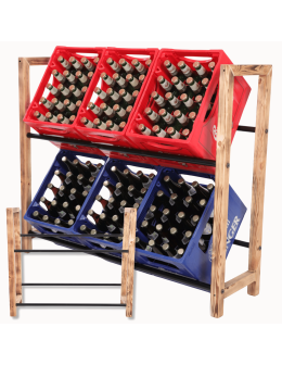 Regał na skrzynki na napoje piwo stojak na transportery METALOWE DRĄŻKI EKO