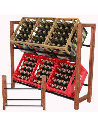 Regał na skrzynki na napoje piwo stojak na transportery METALOWE DRĄŻKI EKO