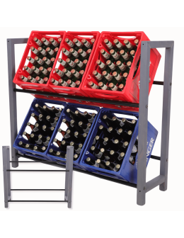 Regał na skrzynki na napoje piwo stojak na transportery METALOWE DRĄŻKI EKO