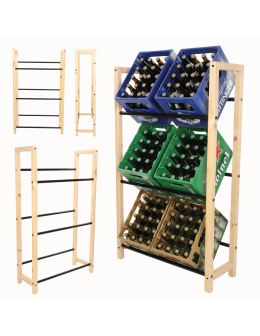 Regał na skrzynki na napoje piwo stojak na transportery METALOWE DRĄŻKI EKO