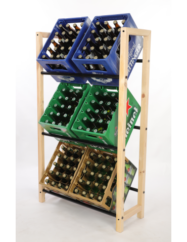 Regał na skrzynki na napoje piwo stojak na transportery METALOWE DRĄŻKI EKO - product 2