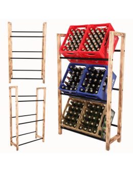 Regał na skrzynki na napoje piwo stojak na transportery METALOWE DRĄŻKI EKO