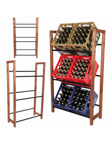 Regał na skrzynki na napoje piwo stojak na transportery METALOWE DRĄŻKI EKO