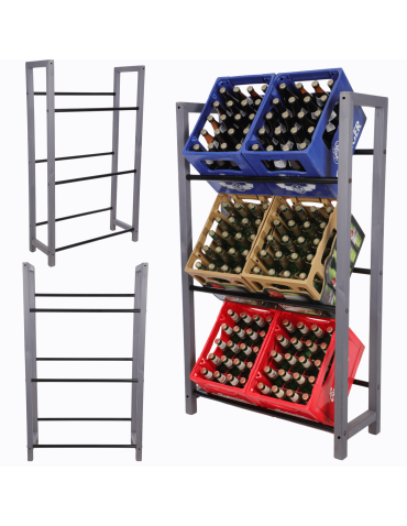 Regał na skrzynki na napoje piwo stojak na transportery METALOWE DRĄŻKI EKO