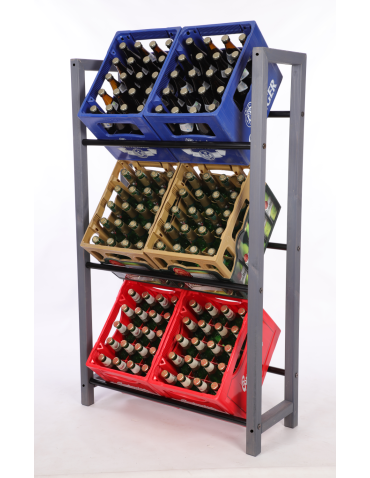 Regał na skrzynki na napoje piwo stojak na transportery METALOWE DRĄŻKI EKO - product 2