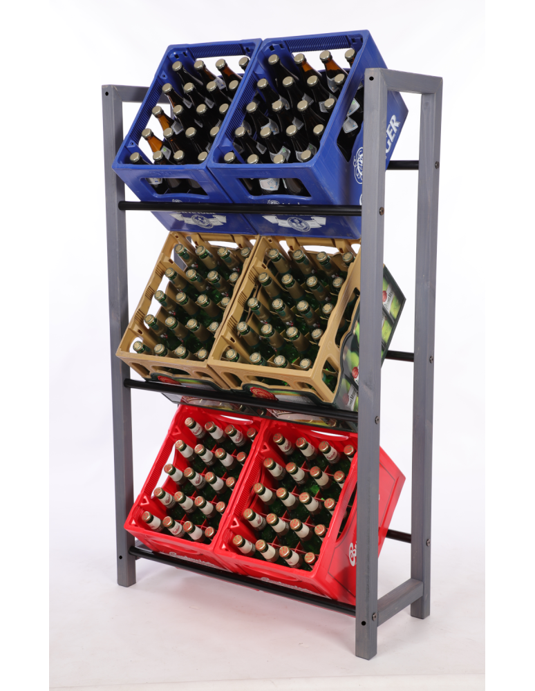 Stojaki na skrzynki - Regał na skrzynki na napoje piwo stojak na transportery METALOWE DRĄŻKI EKO - produkt b2b.wamar.biz 2