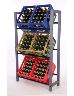 Regał na skrzynki na napoje piwo stojak na transportery METALOWE DRĄŻKI EKO - product 2