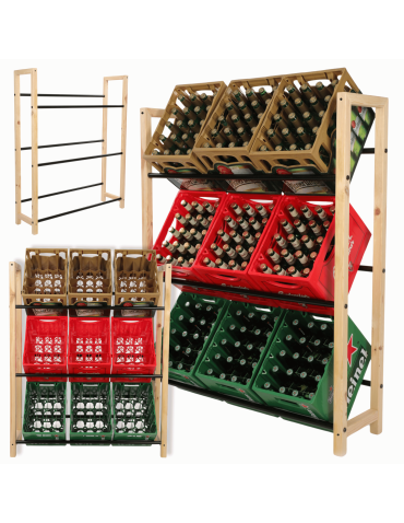 Regał na skrzynki na napoje piwo stojak na transportery METALOWE DRĄŻKI EKO