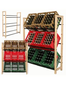 Regał na skrzynki na napoje piwo stojak na transportery METALOWE DRĄŻKI EKO