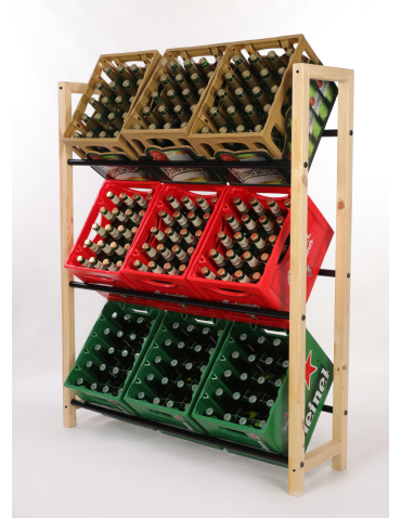 Regał na skrzynki na napoje piwo stojak na transportery METALOWE DRĄŻKI EKO - produkt 2