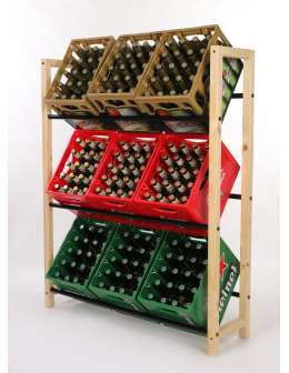 Regał na skrzynki na napoje piwo stojak na transportery METALOWE DRĄŻKI EKO - product 2