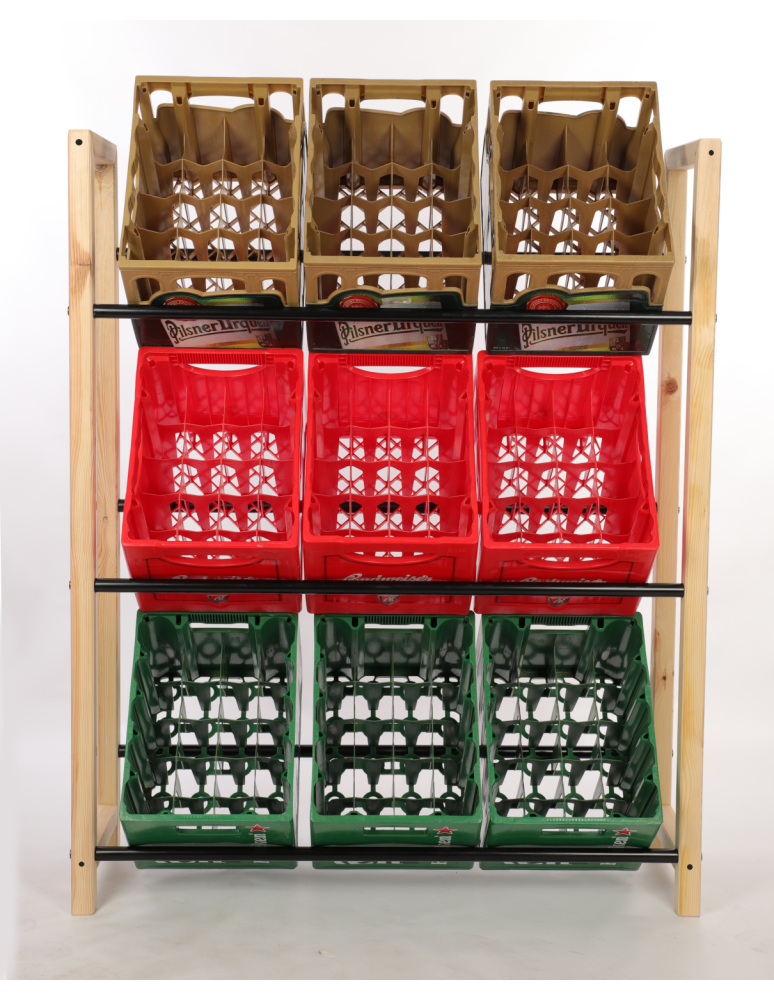 Stojaki na skrzynki - Regał na skrzynki na napoje piwo stojak na transportery METALOWE DRĄŻKI EKO - product b2b.wamar.biz 3