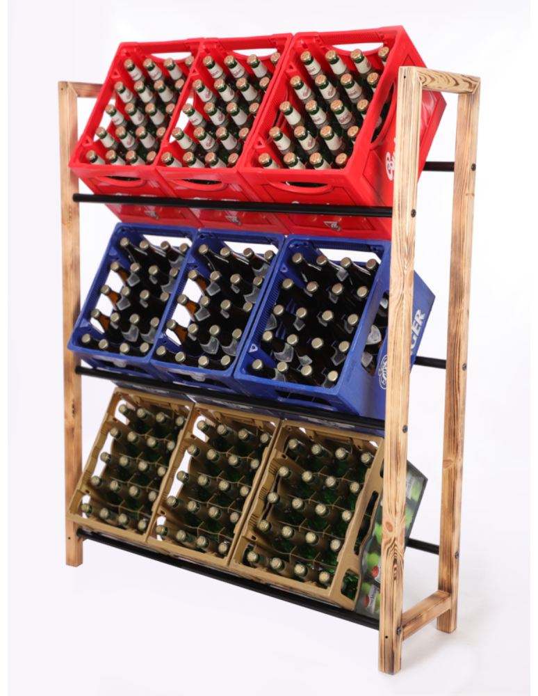 Stojaki na skrzynki - Regał na skrzynki na napoje piwo stojak na transportery METALOWE DRĄŻKI EKO - product b2b.wamar.biz 2