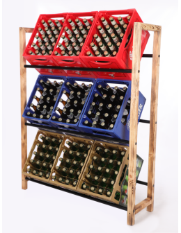 Regał na skrzynki na napoje piwo stojak na transportery METALOWE DRĄŻKI EKO - product 2