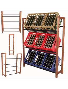 Regał na skrzynki na napoje piwo stojak na transportery METALOWE DRĄŻKI EKO