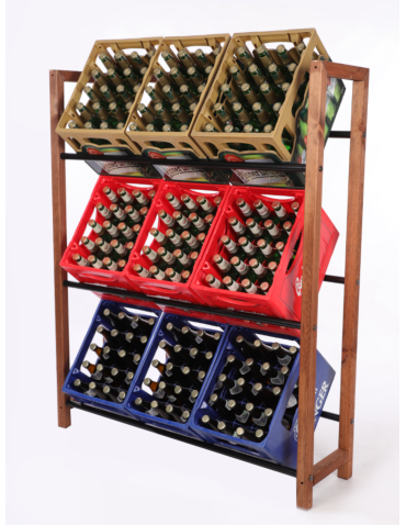 Regał na skrzynki na napoje piwo stojak na transportery METALOWE DRĄŻKI EKO - product 2