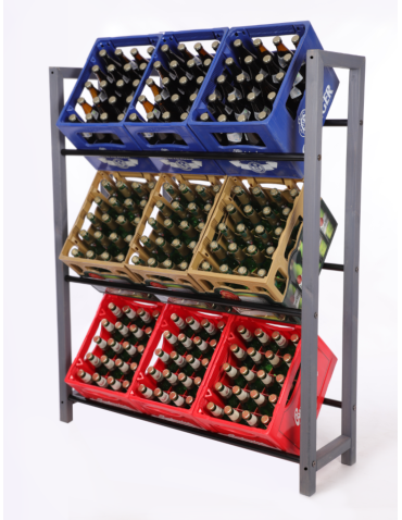 Regał na skrzynki na napoje piwo stojak na transportery METALOWE DRĄŻKI EKO - product 2