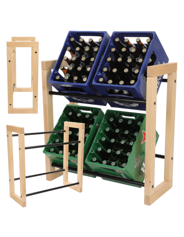 Regał na skrzynki na napoje piwo stojak 85x82cm METALOWE DRĄŻKI EKO