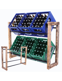 Regał na skrzynki na napoje piwo stojak 85x112cm METALOWE DRĄŻKI EKO