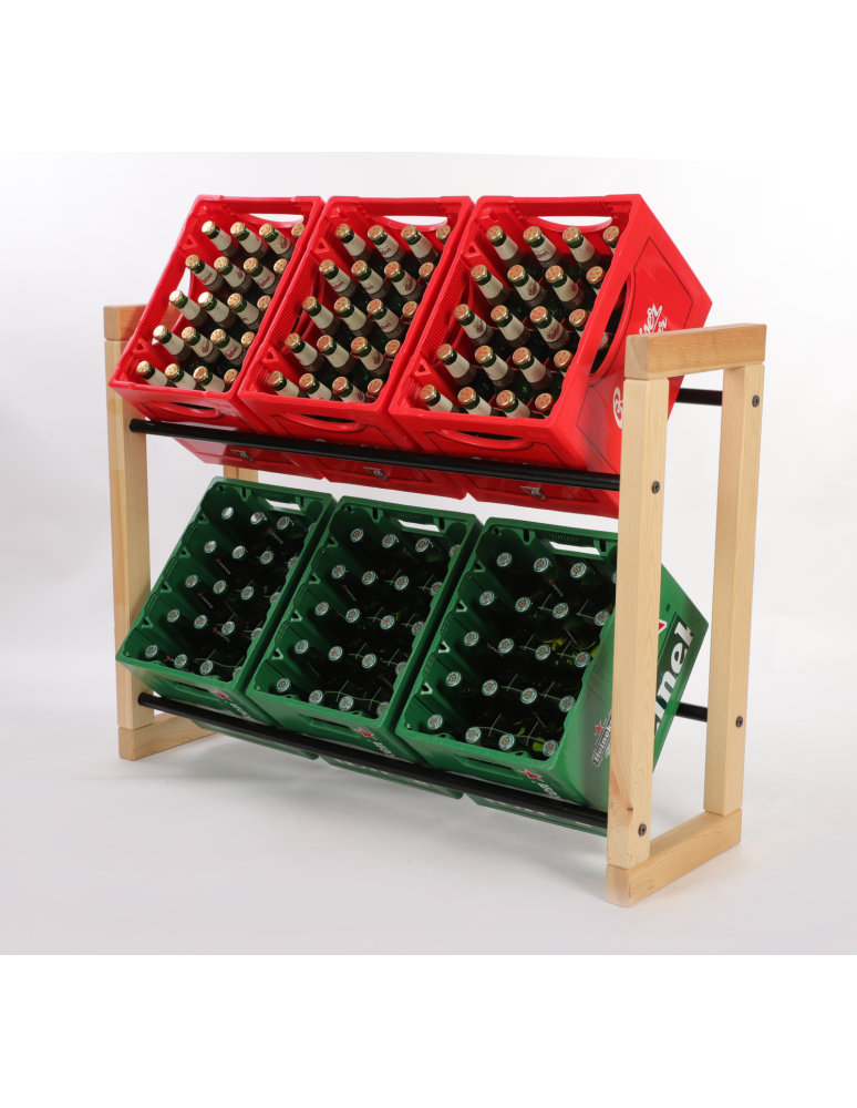 Stojaki na skrzynki - Regał na skrzynki na napoje piwo stojak 85x112cm METALOWE DRĄŻKI EKO - product b2b.wamar.biz 2