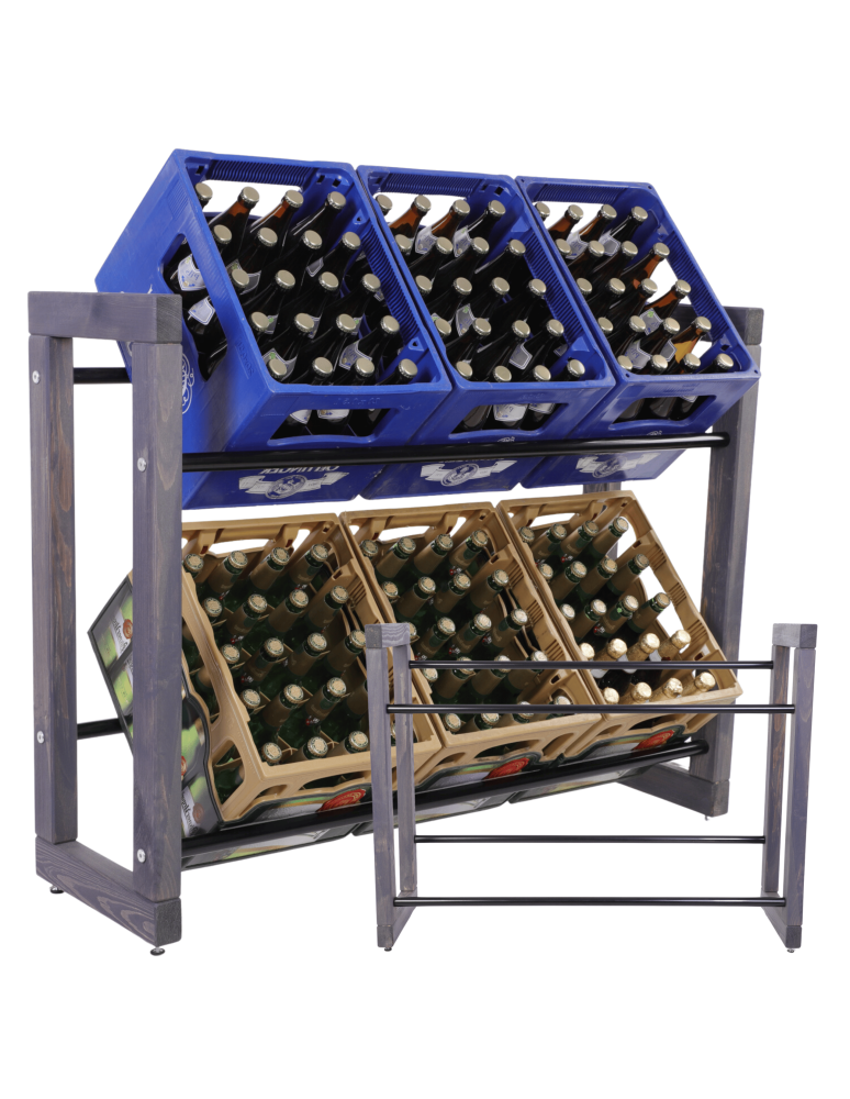 Stojaki na skrzynki - Regał na skrzynki na napoje piwo stojak 85x112cm METALOWE DRĄŻKI EKO - product b2b.wamar.biz 1