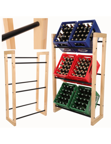 Regał na skrzynki na napoje piwo stojak 136x82cm METALOWE DRĄŻKI EKO