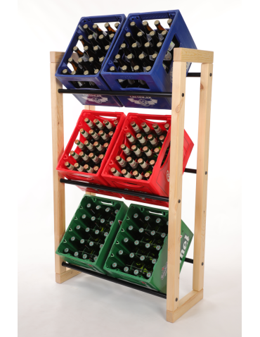 Regał na skrzynki na napoje piwo stojak 136x82cm METALOWE DRĄŻKI EKO - product 2