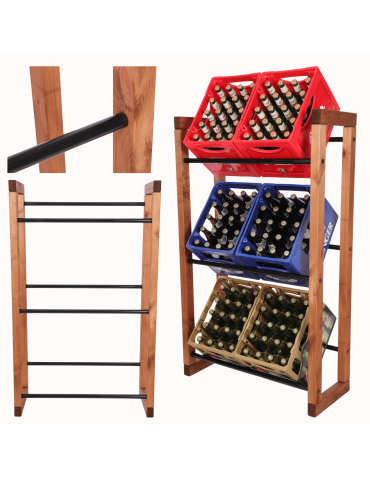 Regał na skrzynki na napoje piwo stojak 136x82cm METALOWE DRĄŻKI EKO