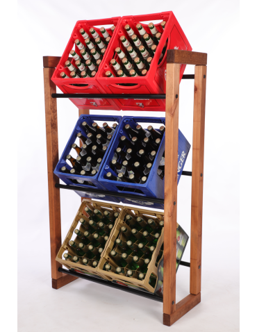 Regał na skrzynki na napoje piwo stojak 136x82cm METALOWE DRĄŻKI EKO - product 2