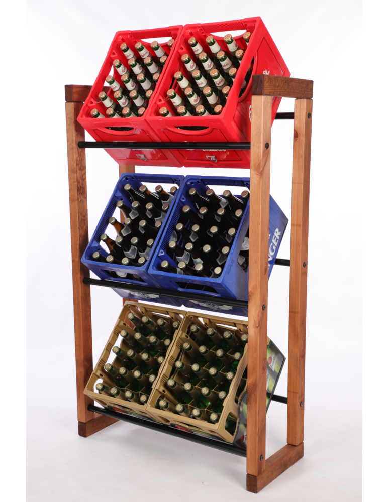 Stojaki na skrzynki - Regał na skrzynki na napoje piwo stojak 136x82cm METALOWE DRĄŻKI EKO - product b2b.wamar.biz 2